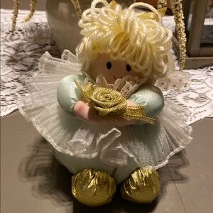 VINTAGE MTY INTERNATIONAL BABY GIRL DOll with FLOWER & DRESS 6"